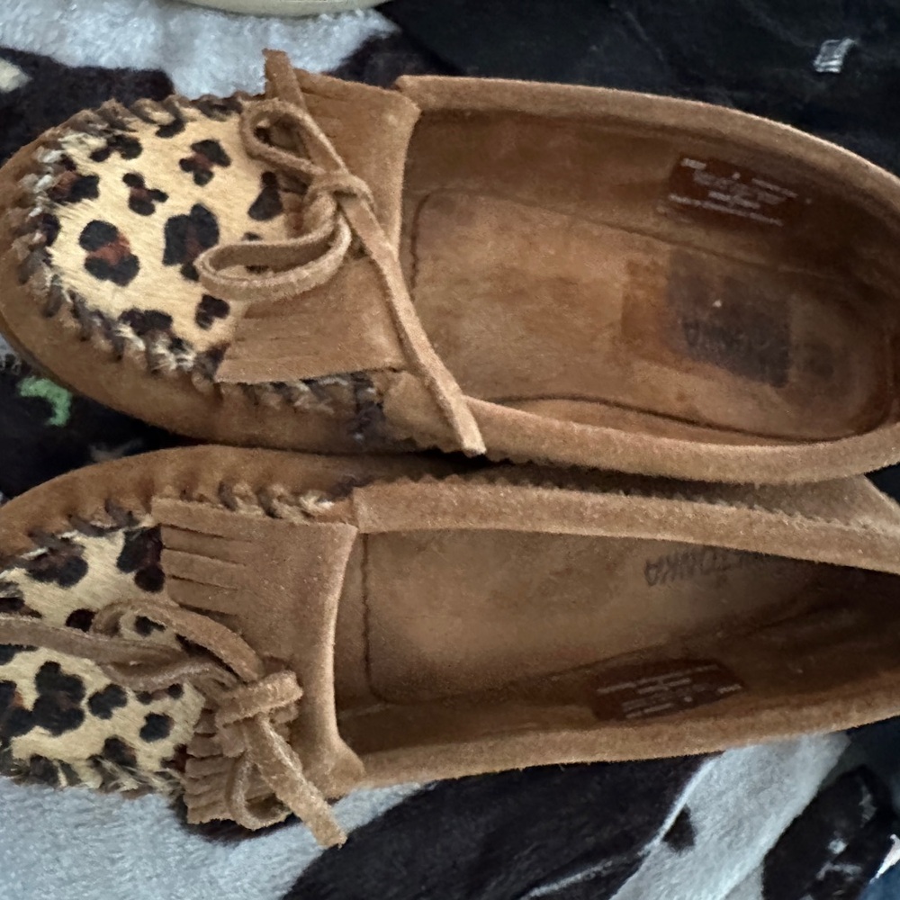 SOLD Leopard Print Moccasins from Minnetonka